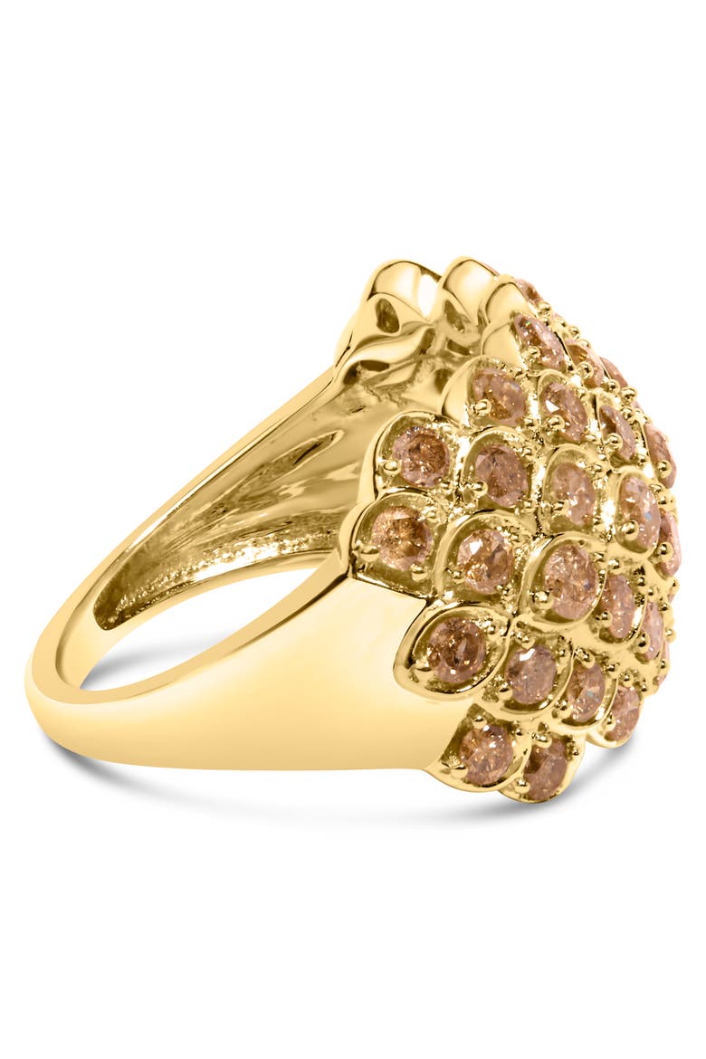 10K Yellow Gold 2.0 Cttw Brown Diamond Teardrop Design Cocktail Ring, Alternate, color, Yellow Gold