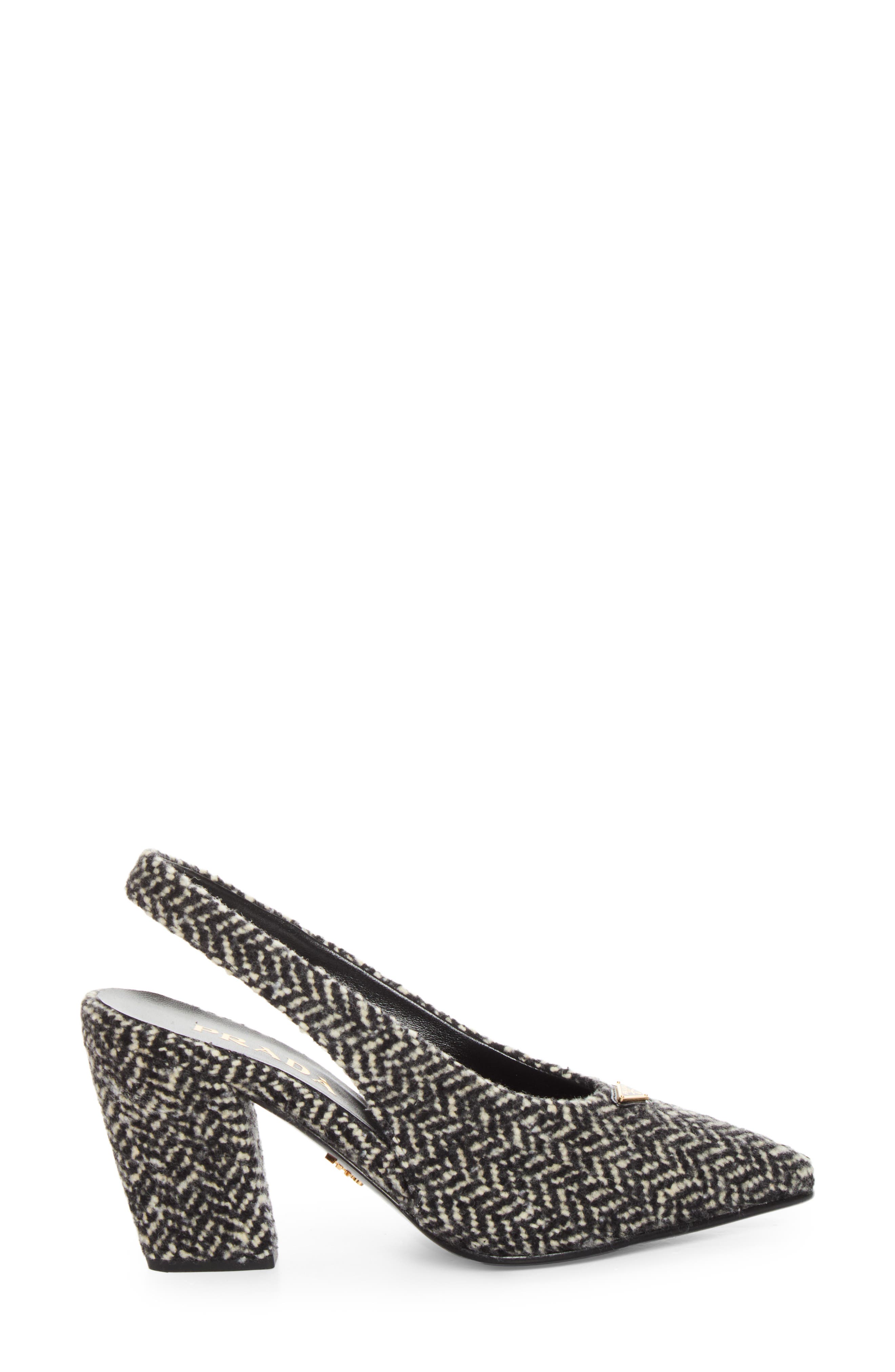 Herringbone Slingback Pump, Alternate, color, BIANCO/ NERO