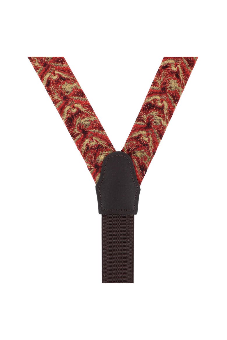 Phoenix Soaring Silk Button End Suspenders, Alternate, color, Orange