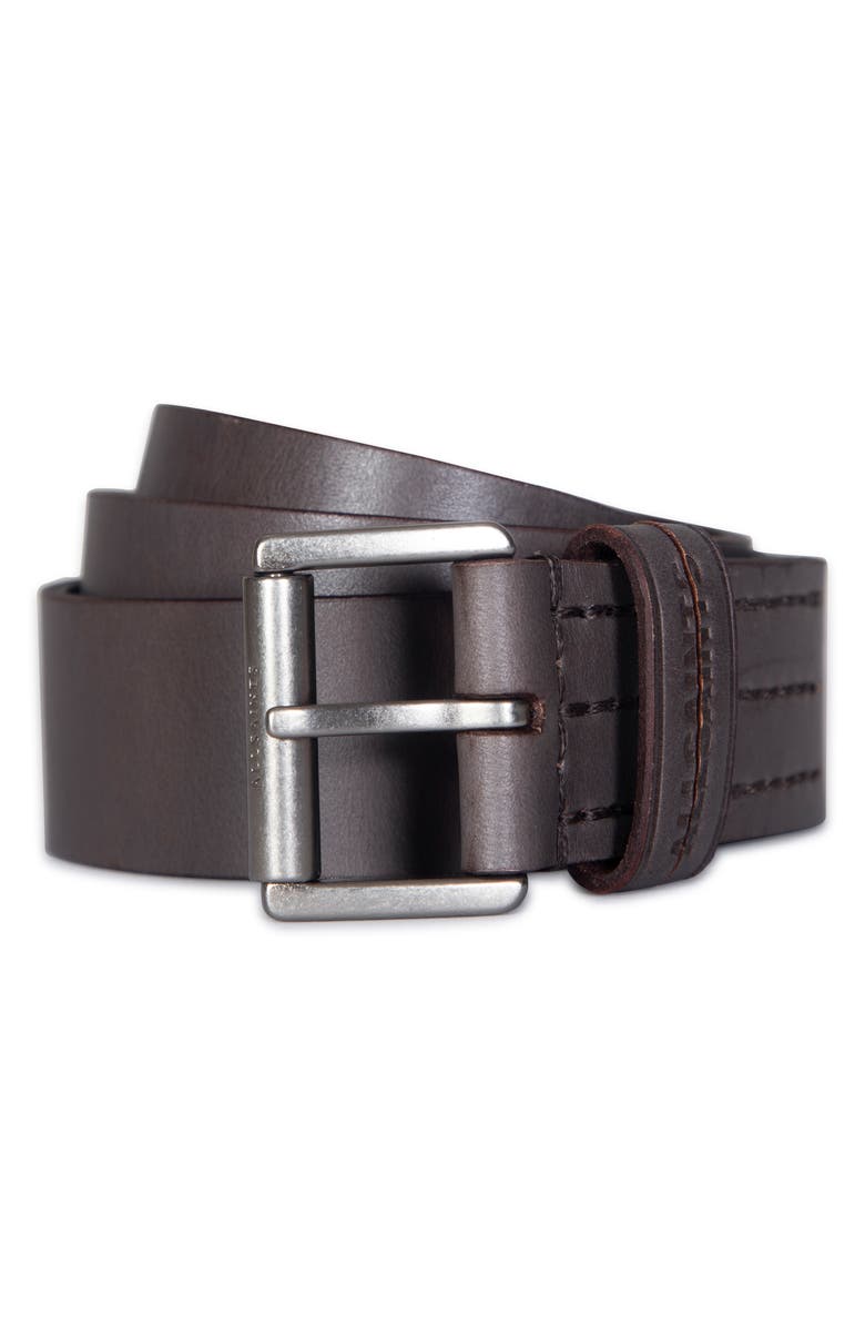 AllSaints Split Loop Leather Belt, Alternate, color, Grey