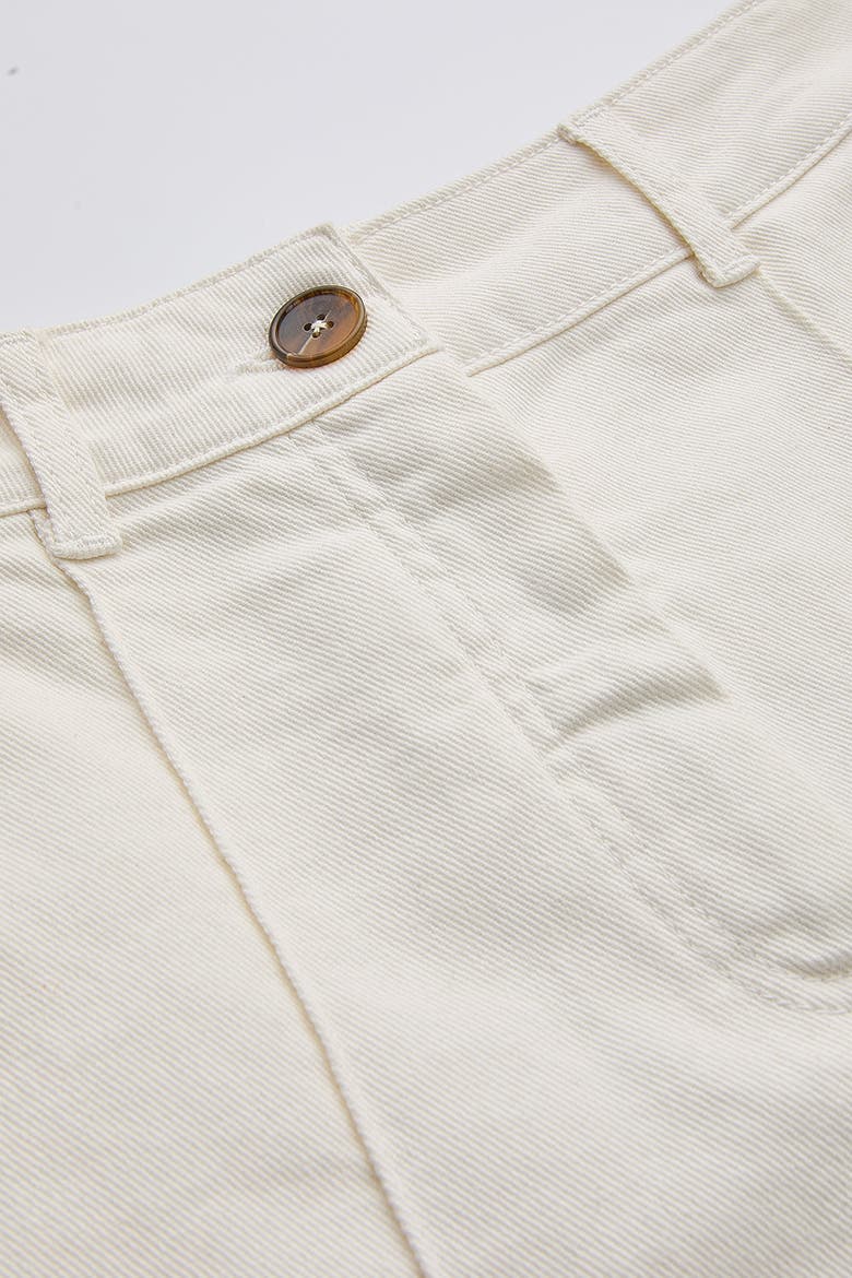 Jeremiah Zip Front Pocketed Denim Shorts, Alternate, color, Ecru
