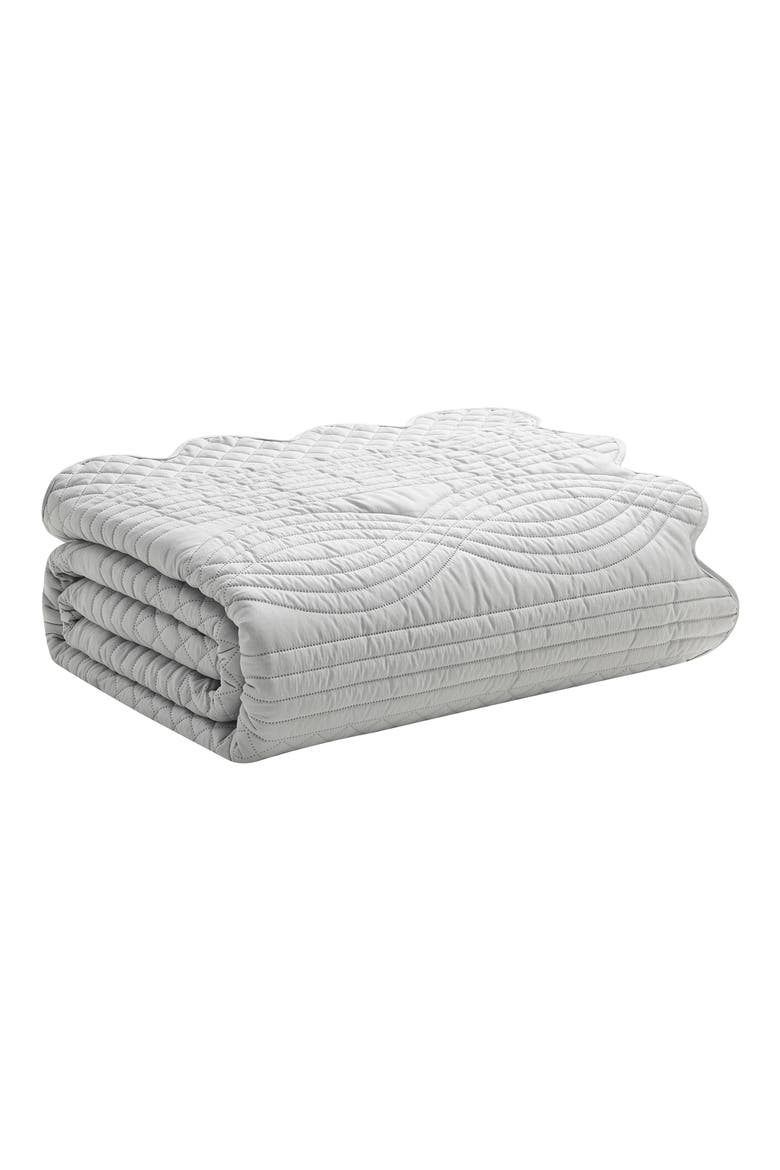 Scallop Microfiber Quilt Set, Alternate, color, GREY