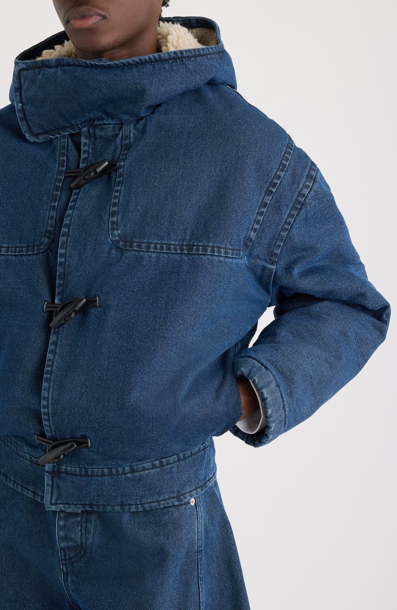 Jacquemus Le Duffle De-Nimes Hooded Jacket, Alternate, color, Navy