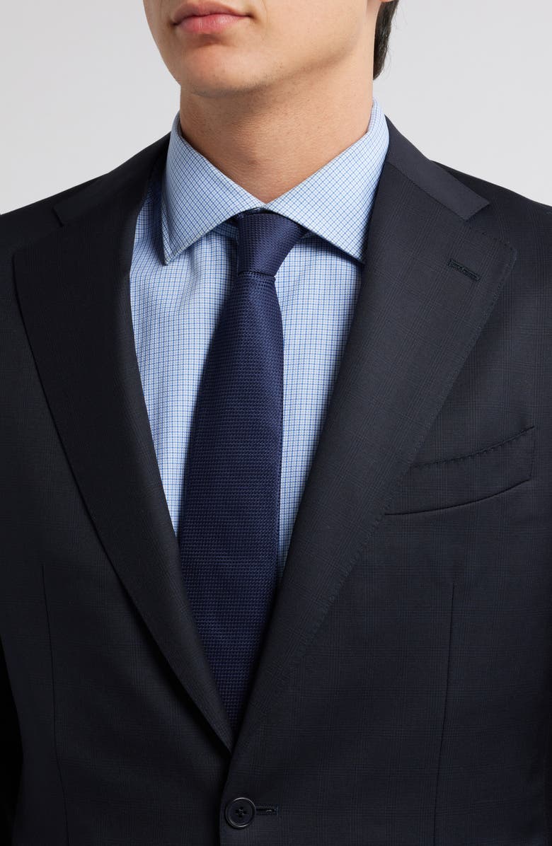 Canali Capri Trim Fit Navy Tonal Plaid Super 130s Wool Suit, Alternate, color, Navy