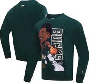 PRO STANDARD Men's Pro Standard Giannis Antetokounmpo Hunter Green Milwaukee Bucks Avatar Pullover Sweatshirt