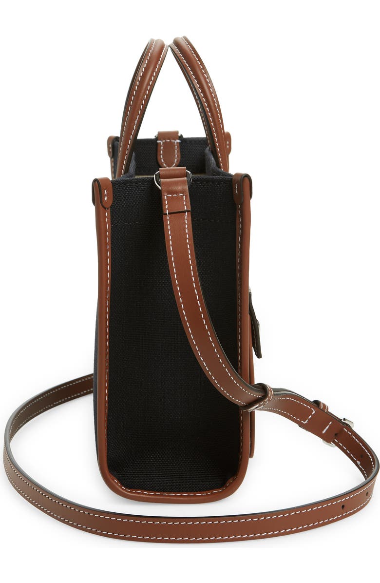 Burberry Mini Freya Horseferry Logo Canvas & Leather Tote, Alternate, color,