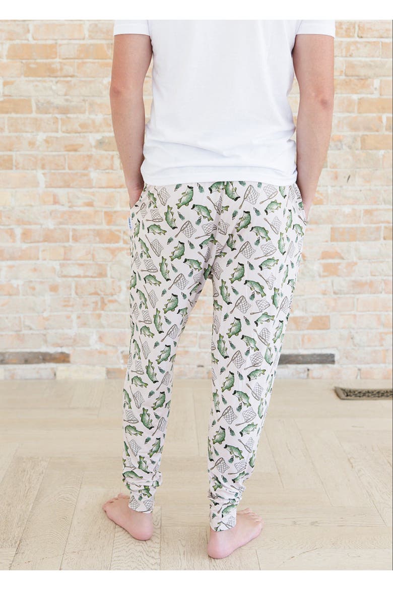 Men's Pajama Joggers, Alternate, color, Green