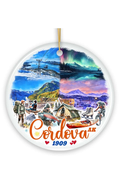 Cordova Alaska Northern Lights Ornament - Version 1