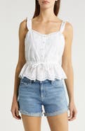 PAIGE Eyelet Button-Up Crop Camisole