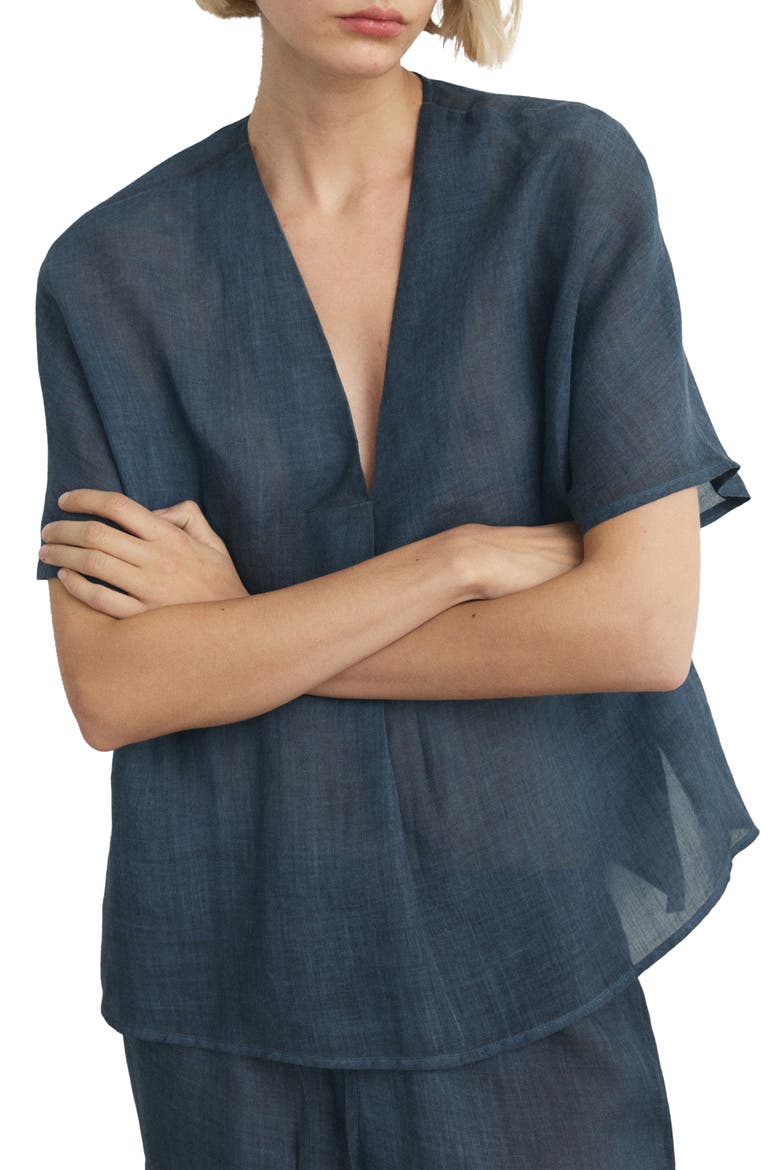 Ramie Top, Main, color, INK BLUE