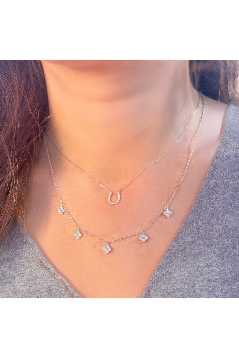 Diamond Horseshoe Necklace, Alternate, color, White Gold