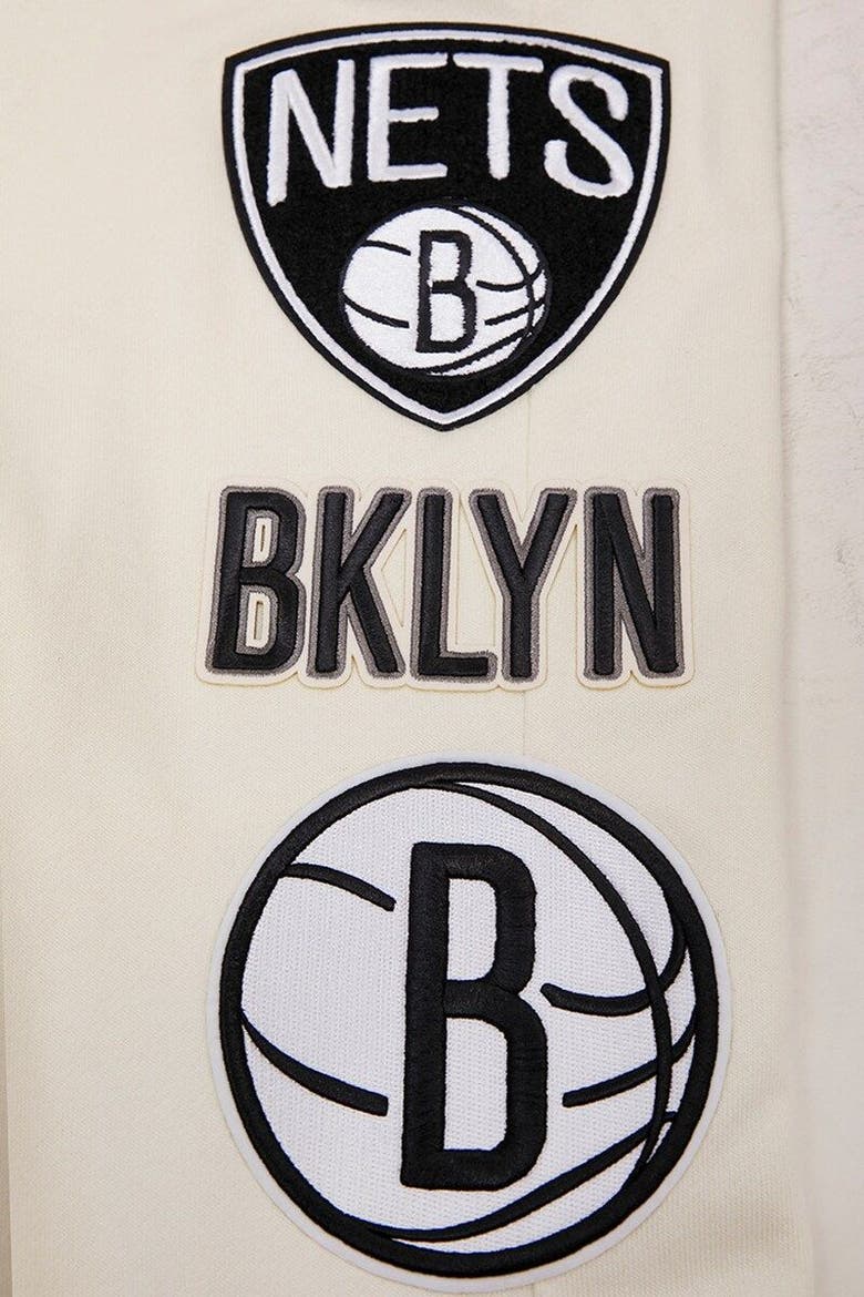 Men's Pro Standard Cream Brooklyn Nets Retro Classic Fleece Sweatpants, Alternate, color, Cream
