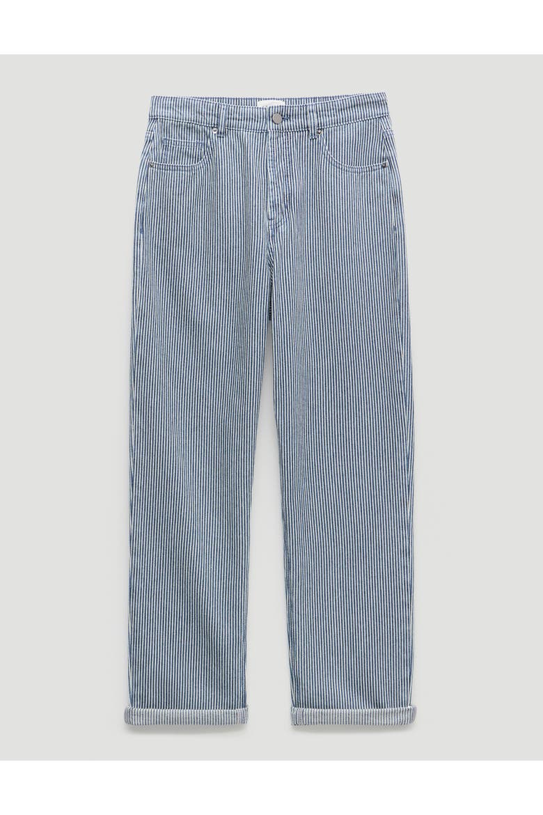 Button Fly Stripe Boyfriend Jeans, Alternate, color, Blue Stripe