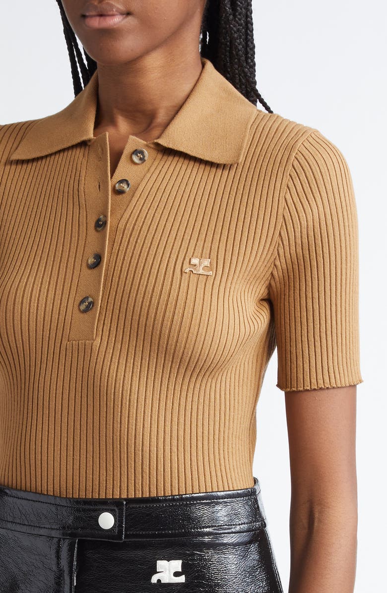 Courrèges Iconic Rib Polo, Alternate, color, 