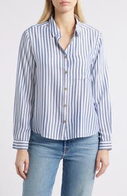 beachlunchlounge Candace Stripe Button-Up Shirt