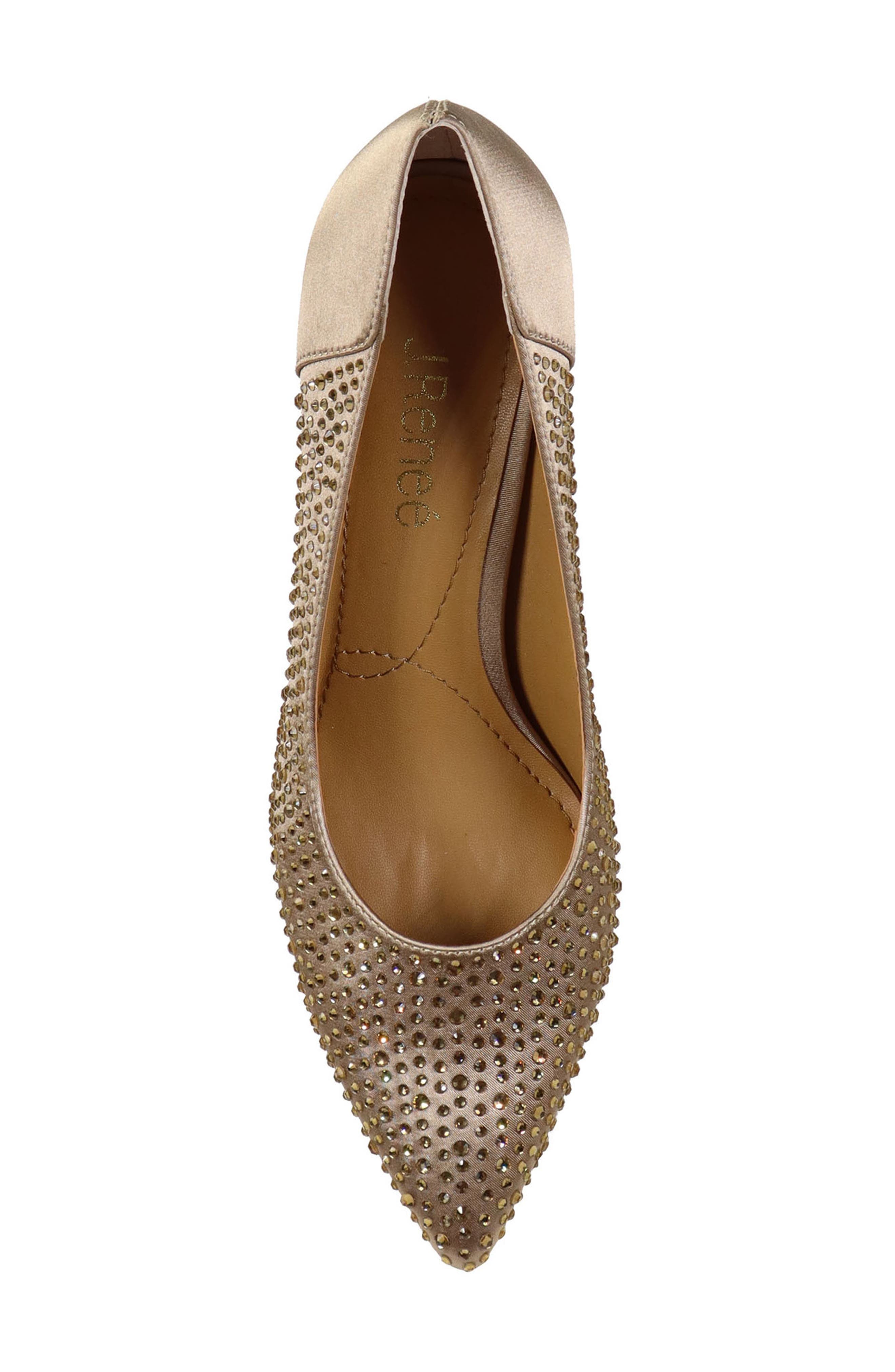 Rishna Crystal Embellished Pointed Toe Pump, Alternate, color, BEIGE