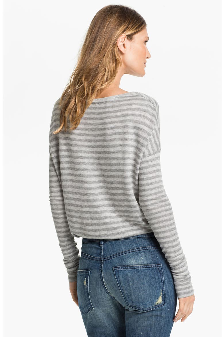 Double Layer Pocket Tee, Alternate, color, HEATHER WHITE/ HEATHER GREY