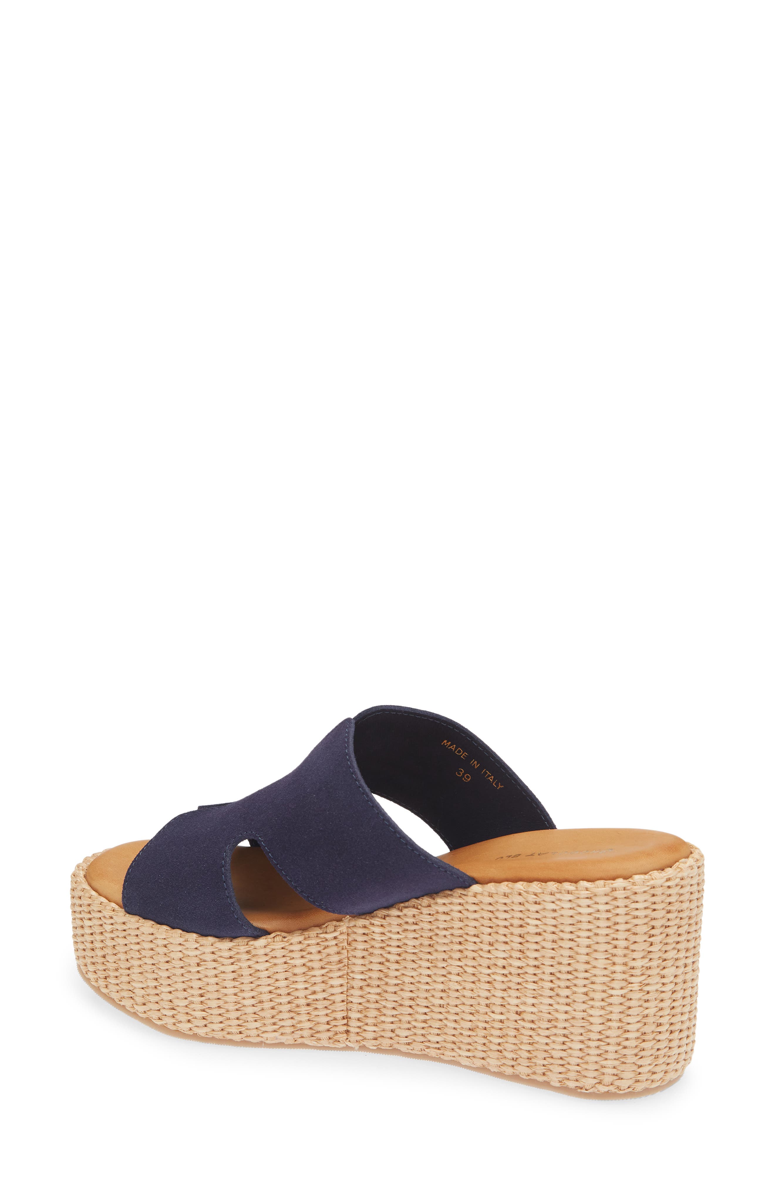 Jamie Platform Wedge Sandal, Alternate, color, NAVY SUEDE