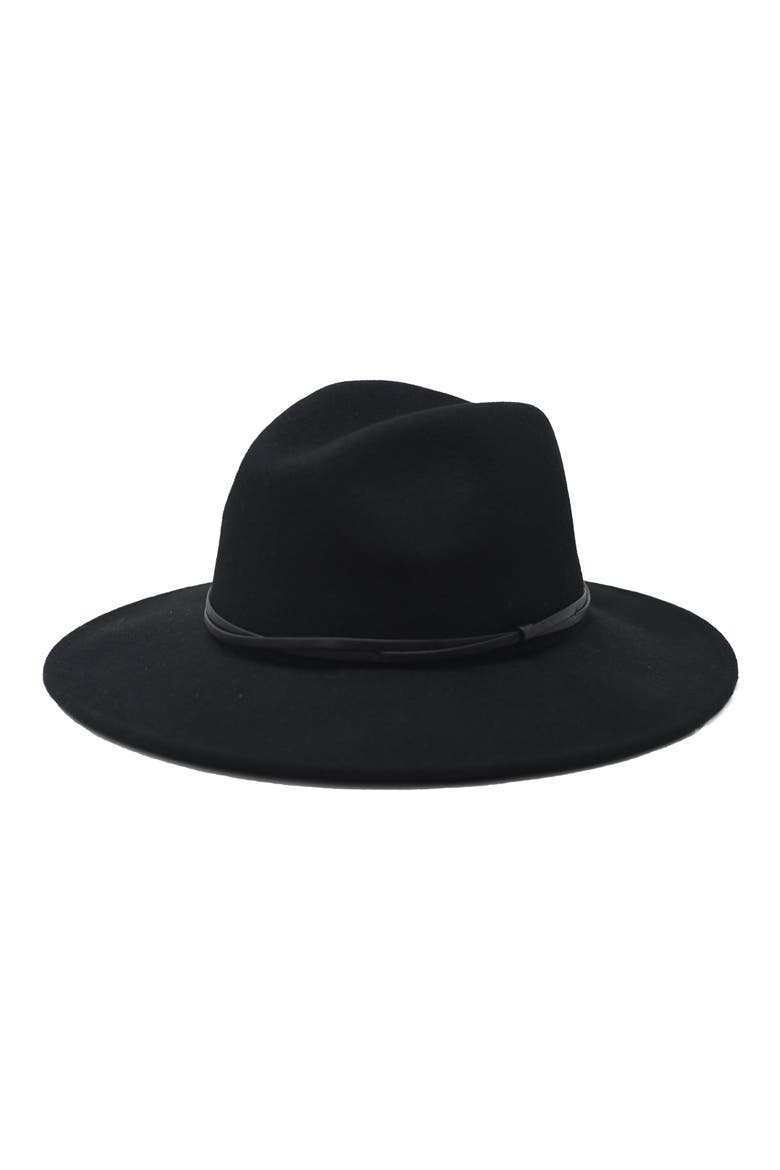 Twist Band Wool Panama Hat, Main, color, BLACK W/ BLACK BAND