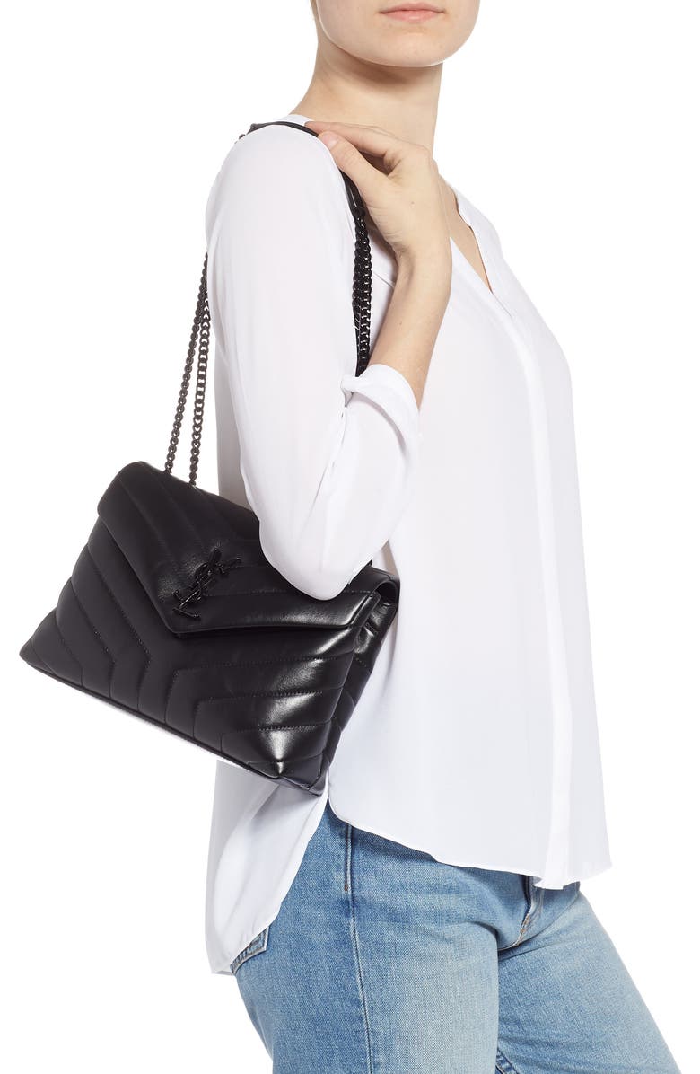 Saint Laurent Small Loulou Leather Shoulder Bag, Alternate, color,