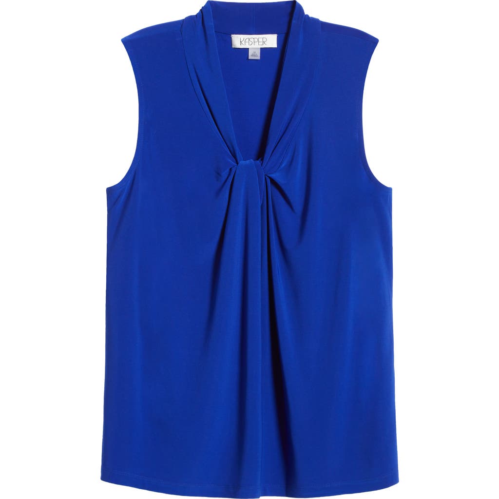 Kasper Twist Front Sleeveless Jersey Top In Royal Signature