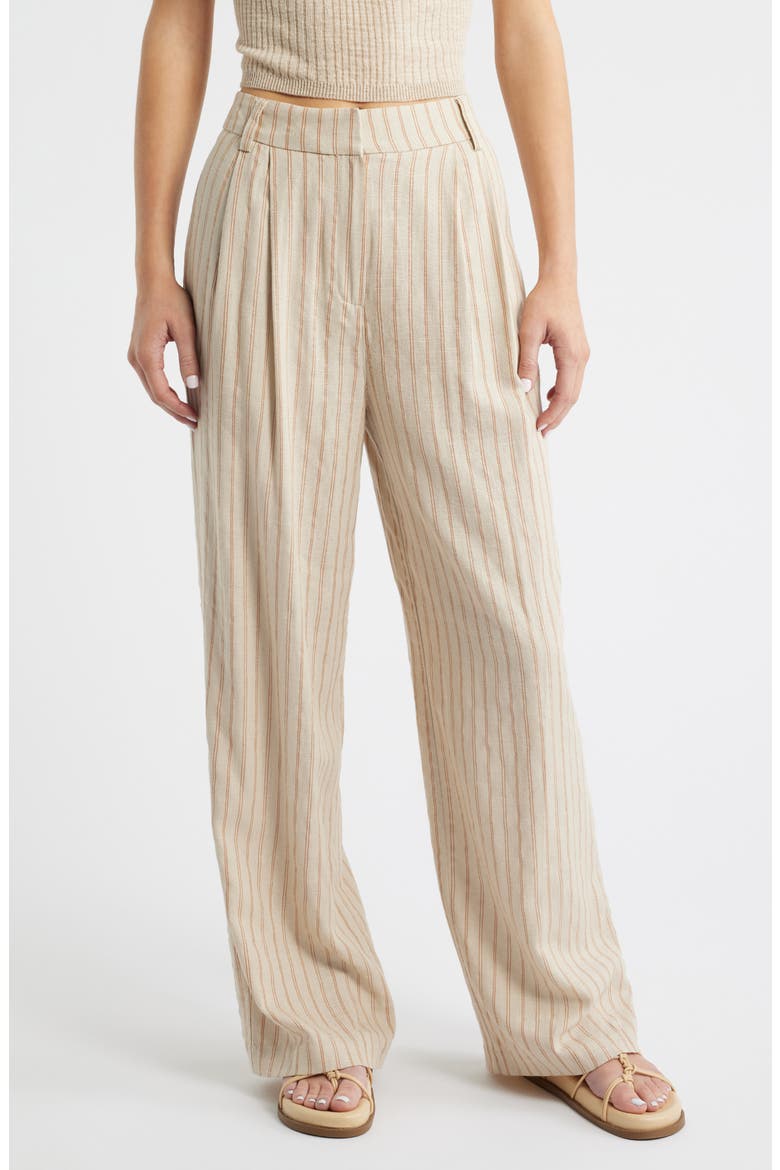 Stripe Wide Leg Pants, Main, color, CREAM