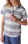 Lucky Brand Stripe Short Sleeve Button-Up Shirt