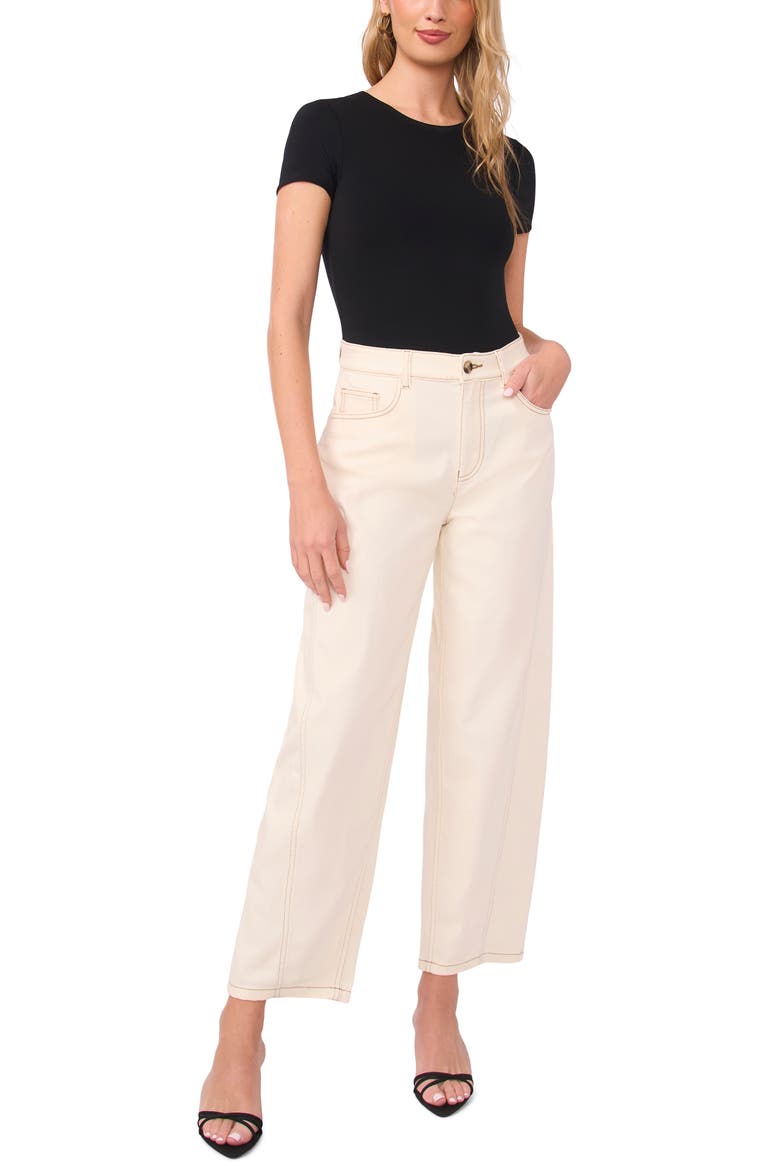 Curved Seam Ankle Jeans, Alternate, color, ANTIQUE WHITE