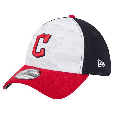 Men's New Era Navy/Red Cleveland Guardians 2025 MLB Clubhouse 39THIRTY Flex Hat