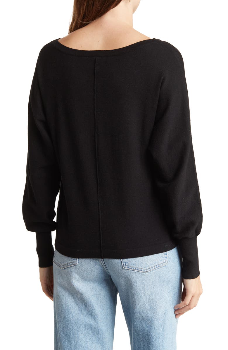 Bobeau Rib Boat Neck Sweater, Alternate, color, 