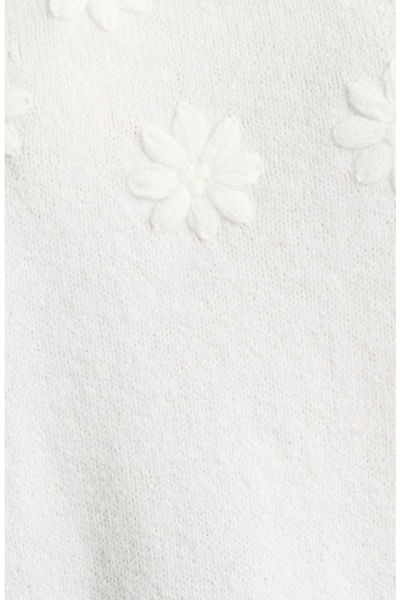Embroidered Floral Sweater, Alternate, color, WHITE