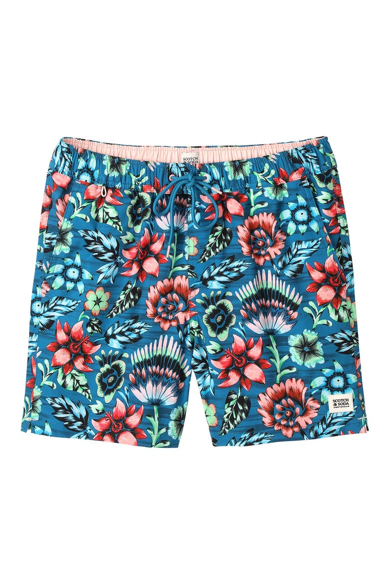 Full Bloom Swim Trunks, Main, color, LYONS BLUE