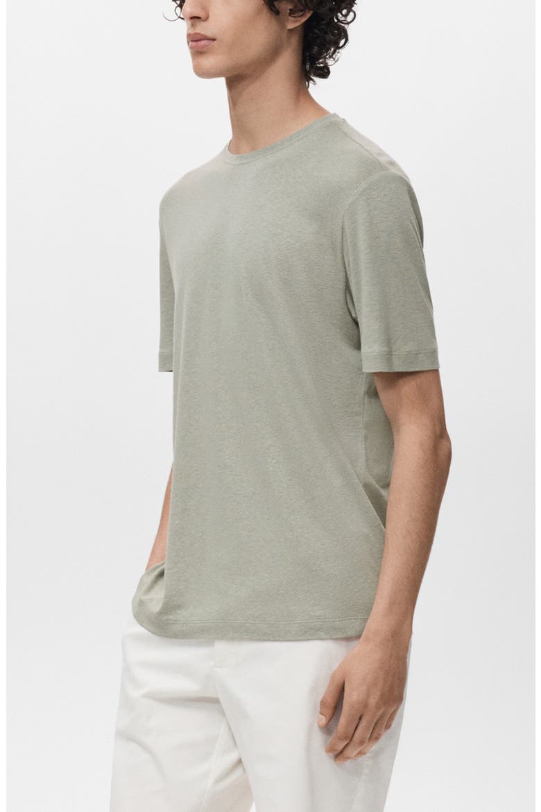 Slim Fit Linen Blend T-Shirt, Alternate, color, MINT GREEN