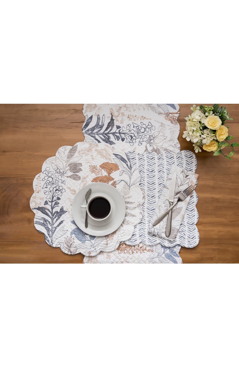 C&F Home Lina Watercolor Theme Floral Flowers & Leaves Decorative Cotton Kitchen Table Runner 14" x 51", Alternate, color, Orange