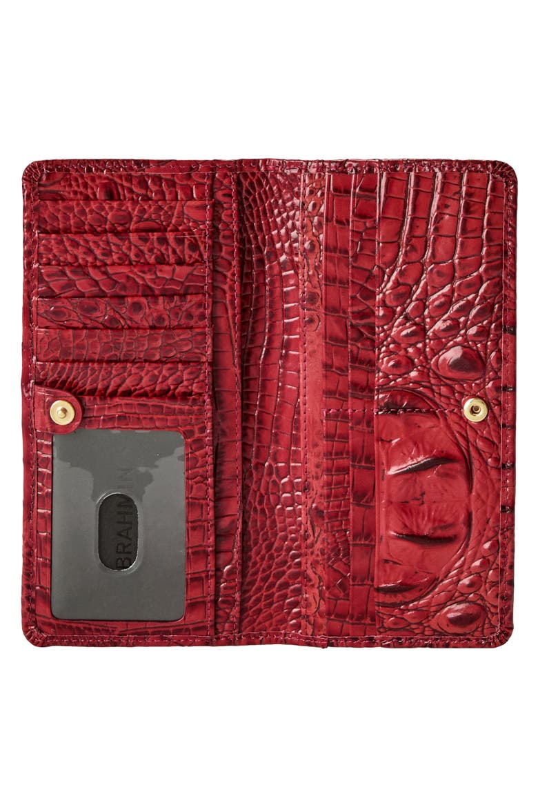 'Ady' Croc Embossed Continental Wallet, Alternate, color, VOLCANIC RED