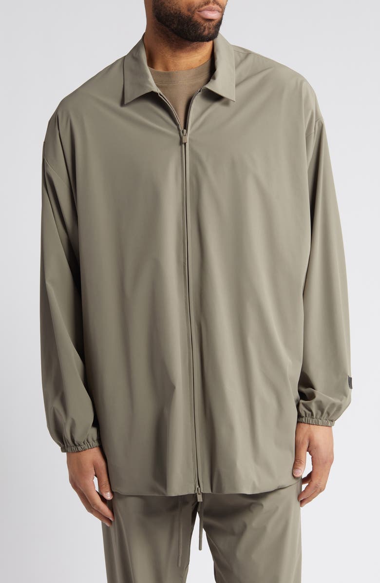 Fear of God Essentials Oversize Stretch Nylon Zip Jacket, Alternate, color,