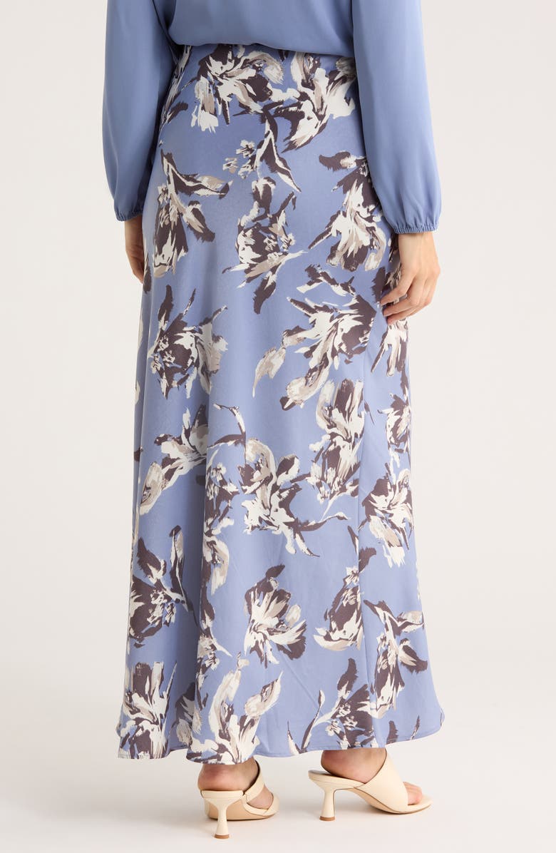 NORDSTROM RACK Textured Satin Bias Maxi Skirt, Alternate, color, Blue- Grey Billie Abstract