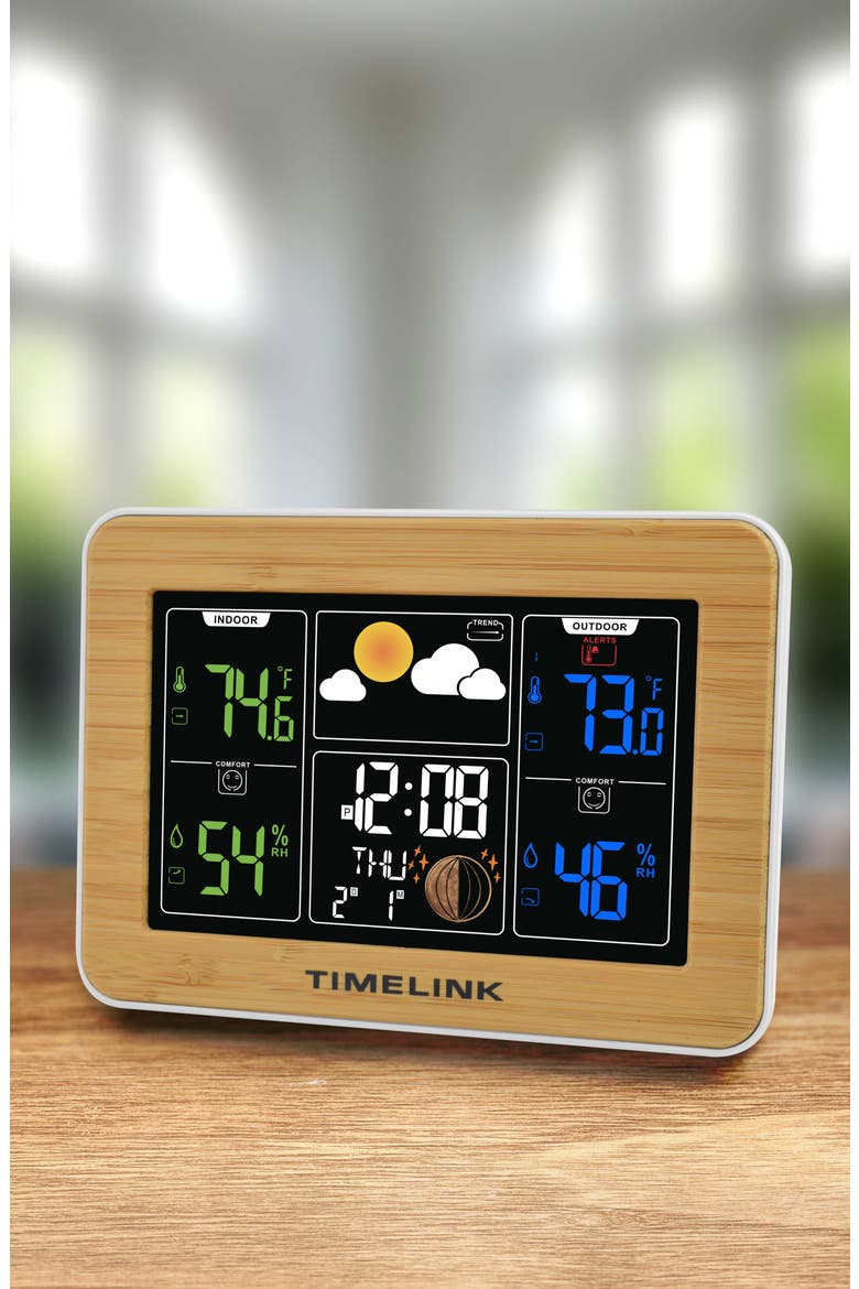 TL10001 Weather Station Clock, Alternate, color, BAMBOO