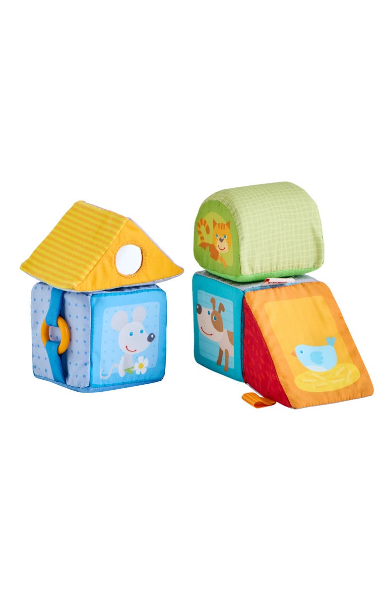 HABA Animal Soft Baby Blocks for 6-12 Months - 5 Geometric Shape Baby Sensory Toys with Rattle, Mirror, Squeaker
Crinkle Foil, Alternate, color, Multi