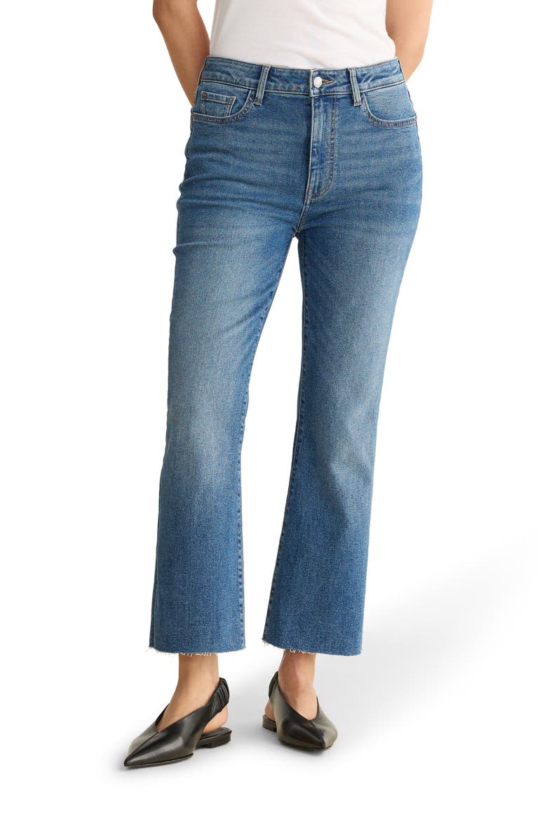 NAO Raw Hem High Waist Crop Bootcut Jeans, Main, color, EVER AFTER