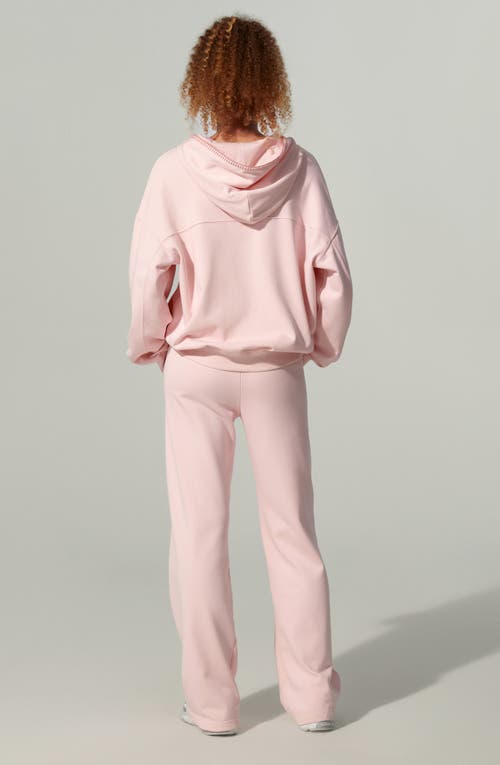Lilysilk Silkerry Oversized Seamflow Verge Full-length Front Zip Hoodie In Pink