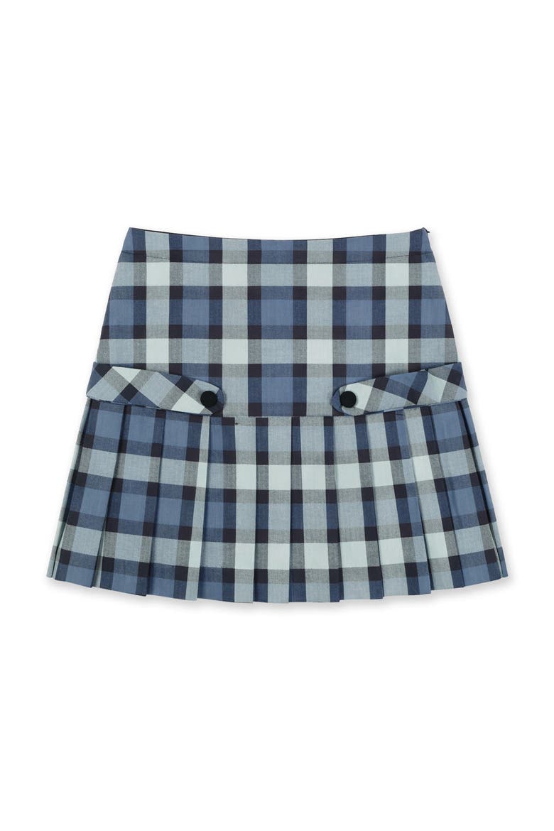 Plaid Pleated Skirt, Main, color, Blue & Navy Plaid