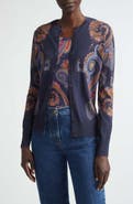 Etro Floral Paisley Silk & Cashmere Cardigan
