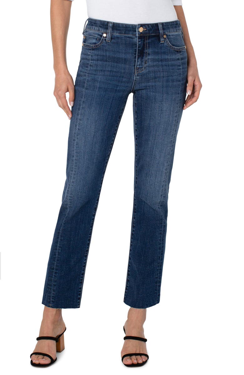 Liverpool Los Angeles Kennedy Seamed Raw Hem Straight Leg Jeans, Main, color,