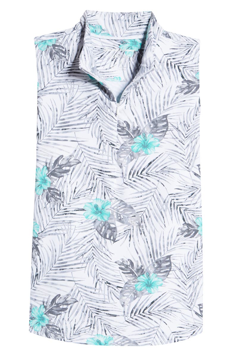 Tommy Bahama Aubrey Frond of You Print Sleeveless Quarter Zip Top, Alternate, color, 