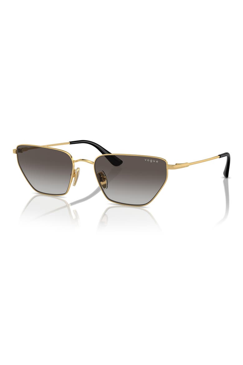 56mm Gradient Irregular Sunglasses, Alternate, color, GOLD