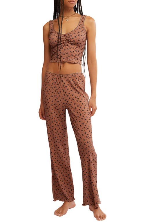 Free People Fresh In Love Lounge Set In Brown In Brown Combo