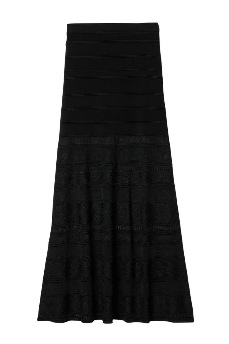 Maxi decorative knit skirt, Alternate, color, Black