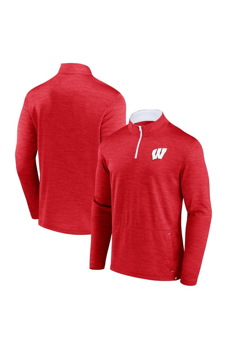 FANATICS Men's Fanatics Branded Red Wisconsin Badgers Classic Homefield Quarter-Zip Top, Main, color, Red