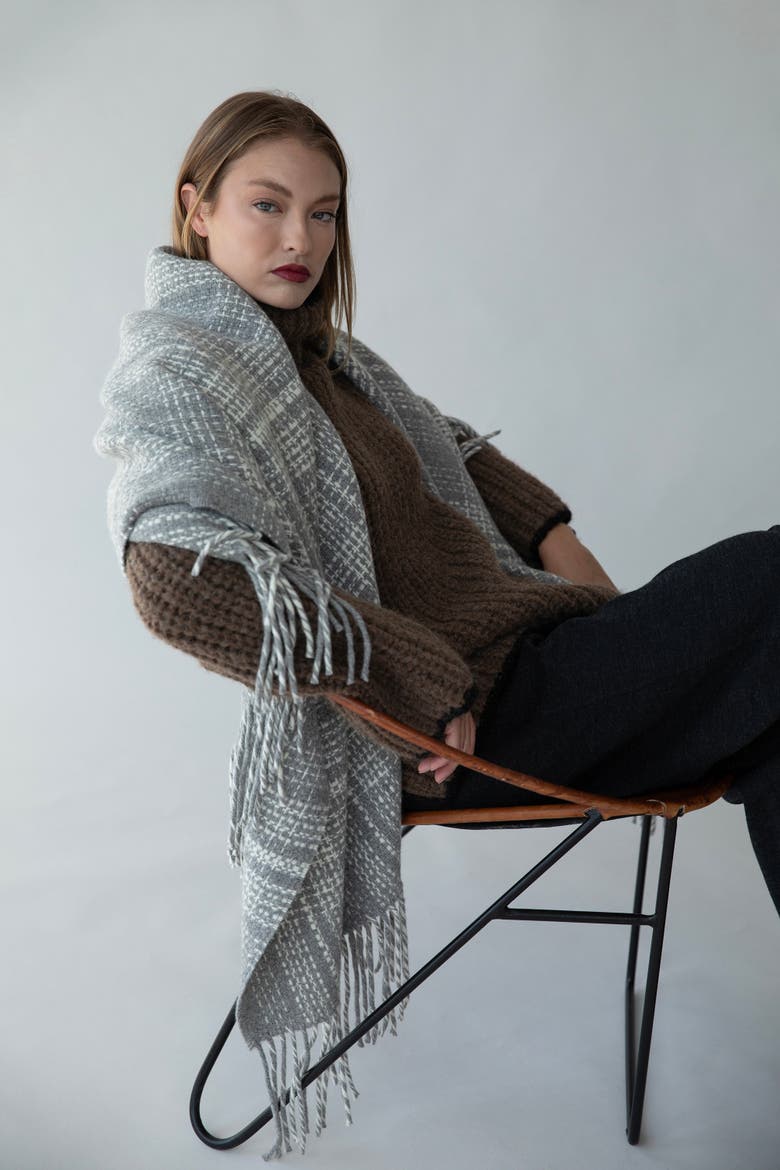 Rustic Plaid Throw, Alternate, color, GREY